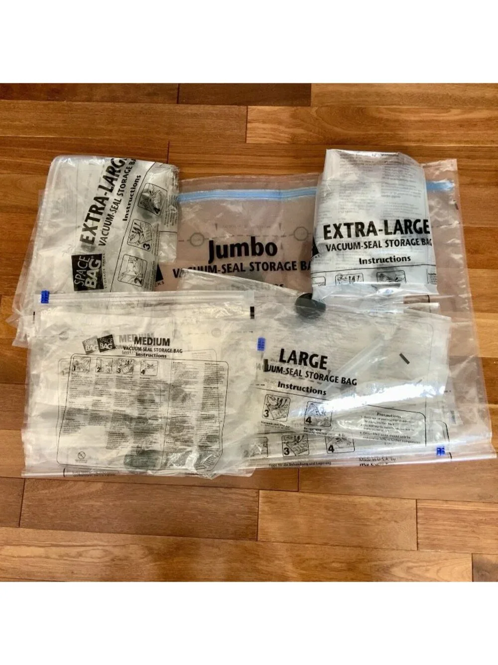 Vacuum Seal SpaceBags Storage Clothing 1 Jumbo, 2 XL, 1 L, 1 M Set Of 5 Bags ITW